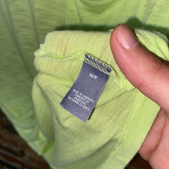 Aerie Neon Highlighter Yellow Short Sleeve V-Neck Burnout Pocket T-Shirt Size XS - Picture 4 of 6